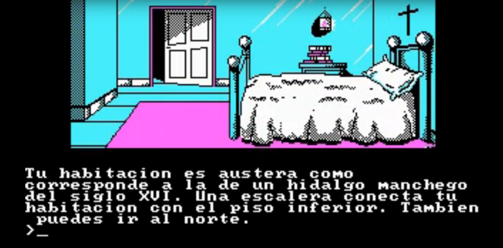 El Quijote, videojuego de 1987 en el estilo de elige tu propia aventura.